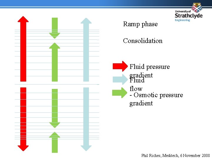 Ramp phase Consolidation Fluid pressure gradient Fluid flow - Osmotic pressure gradient Phil Riches,