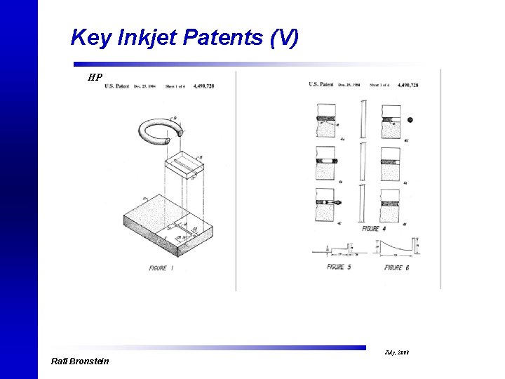 Key Inkjet Patents (V) HP Rafi Bronstein July, 2008 