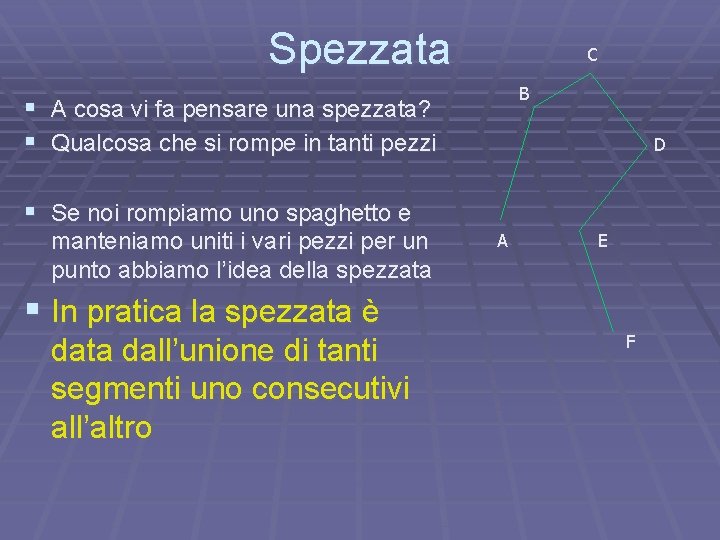 Spezzata C B § A cosa vi fa pensare una spezzata? § Qualcosa che Spezzata C B § A cosa vi fa pensare una spezzata? § Qualcosa che