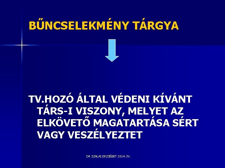 BŰNCSELEKMÉNY TÁRGYA TV. HOZÓ ÁLTAL VÉDENI KÍVÁNT TÁRS-I VISZONY, MELYET AZ ELKÖVETŐ MAGATARTÁSA SÉRT BŰNCSELEKMÉNY TÁRGYA TV. HOZÓ ÁLTAL VÉDENI KÍVÁNT TÁRS-I VISZONY, MELYET AZ ELKÖVETŐ MAGATARTÁSA SÉRT