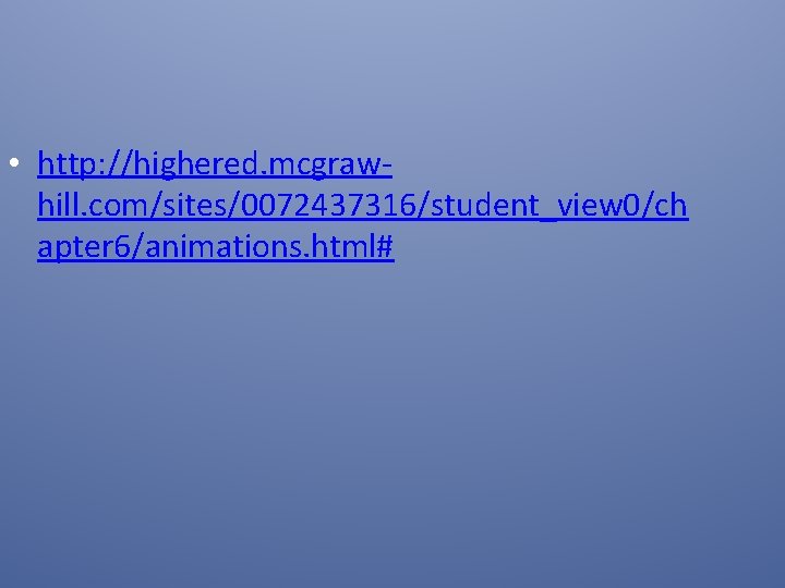  • http: //highered. mcgrawhill. com/sites/0072437316/student_view 0/ch apter 6/animations. html# 