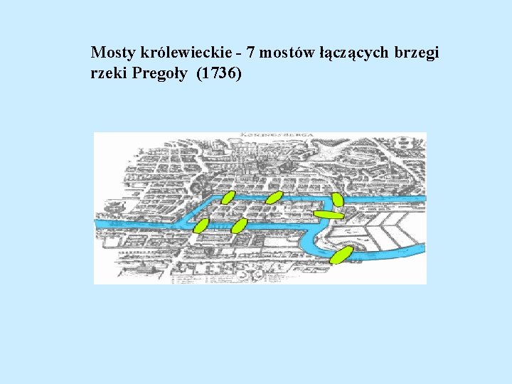 Mosty królewieckie - 7 mostów łączących brzegi rzeki Pregoły (1736) 