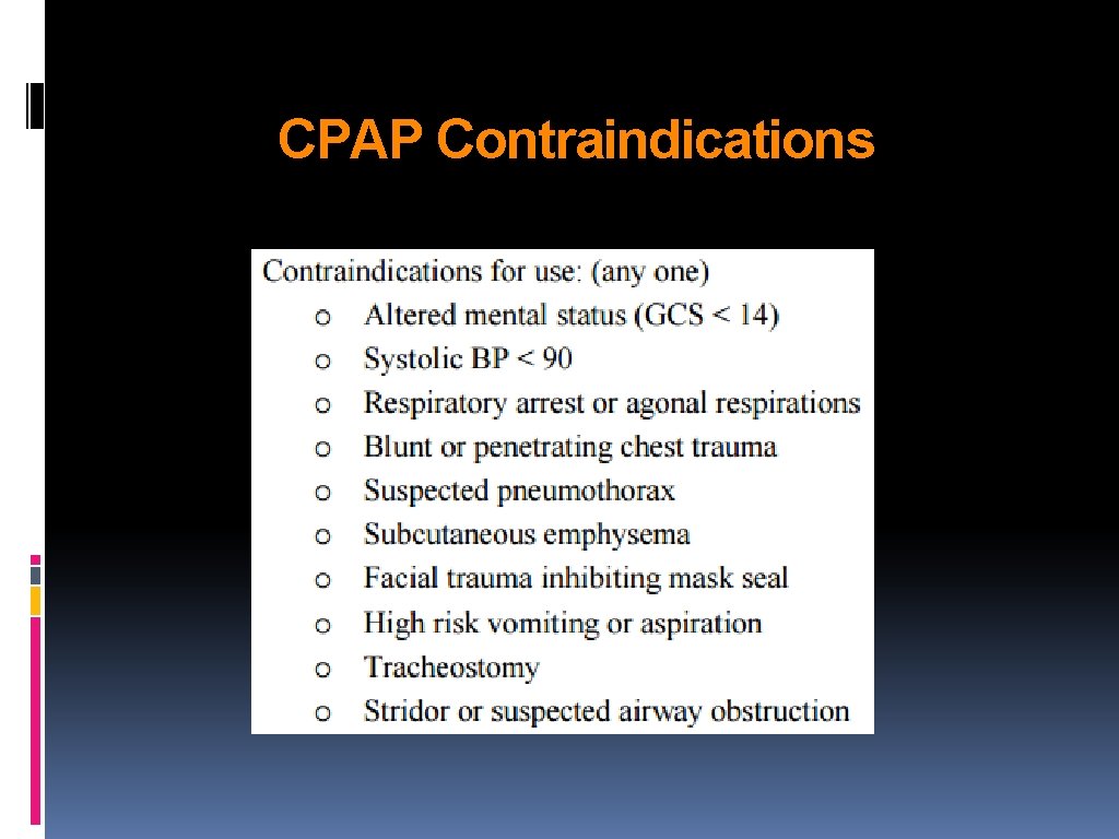CPAP Contraindications 