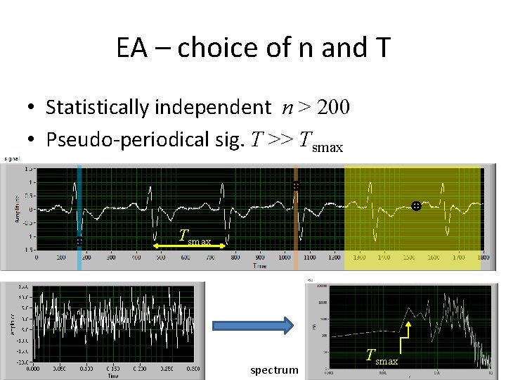 EA – choice of n and T • Statistically independent n > 200 •