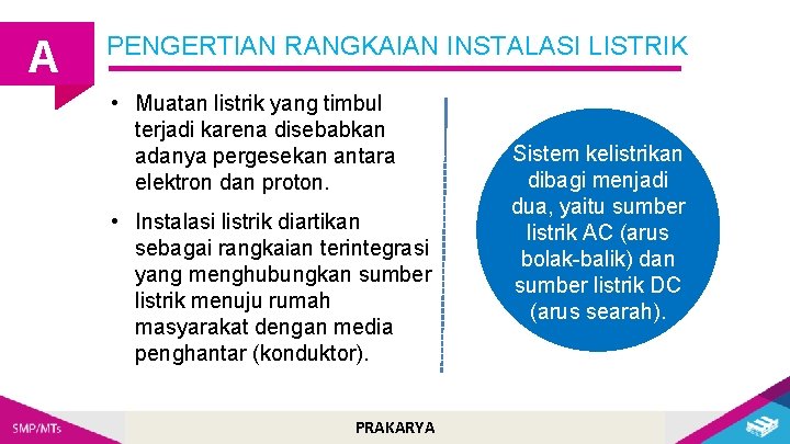 A PENGERTIAN RANGKAIAN INSTALASI LISTRIK • Muatan listrik yang timbul terjadi karena disebabkan adanya