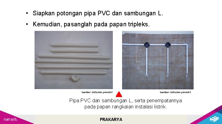 • Siapkan potongan pipa PVC dan sambungan L. • Kemudian, pasanglah pada papan • Siapkan potongan pipa PVC dan sambungan L. • Kemudian, pasanglah pada papan