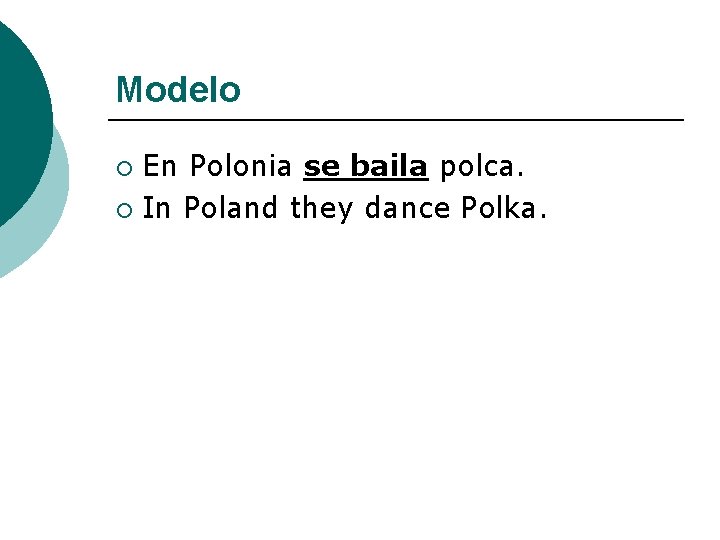 Modelo En Polonia se baila polca. ¡ In Poland they dance Polka. ¡ 