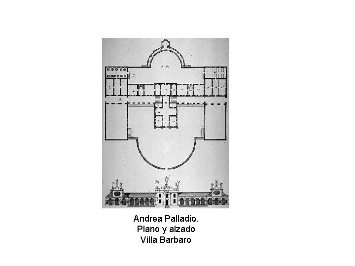 Andrea Palladio. Plano y alzado Villa Barbaro 