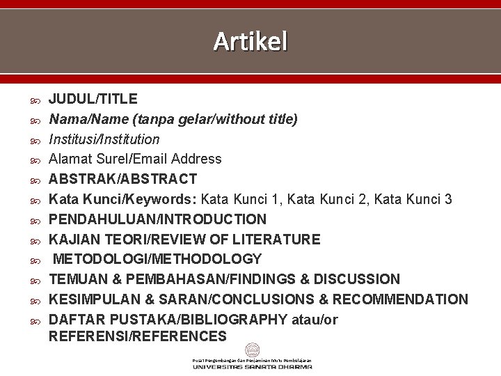 Artikel JUDUL/TITLE Nama/Name (tanpa gelar/without title) Institusi/Institution Alamat Surel/Email Address ABSTRAK/ABSTRACT Kata Kunci/Keywords: Kata