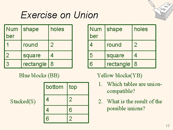 Exercise on Union Num shape ber 1 round 2 3 Num shape ber 4 Exercise on Union Num shape ber 1 round 2 3 Num shape ber 4