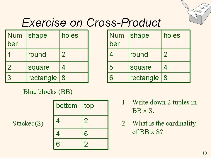 Exercise on Cross-Product Num shape ber 1 round 2 3 Num shape ber 4 Exercise on Cross-Product Num shape ber 1 round 2 3 Num shape ber 4