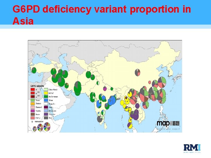 G 6 PD deficiency variant proportion in Asia 