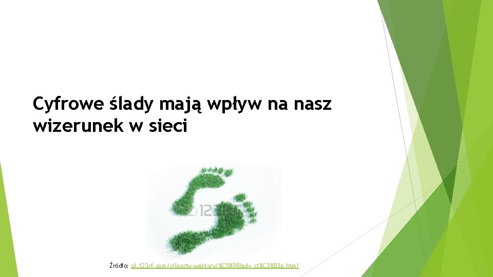 Cyfrowe ślady mają wpływ na nasz wizerunek w sieci Źródło: pl. 123 rf. com/cliparty-wektory/%C