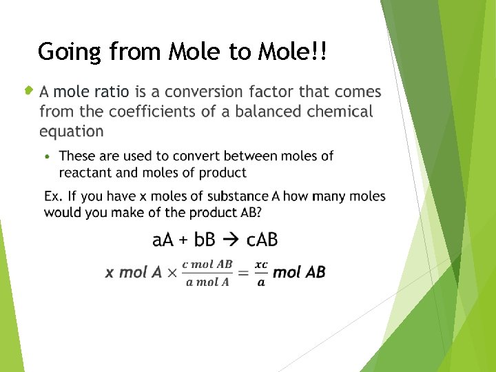 Going from Mole to Mole!! 