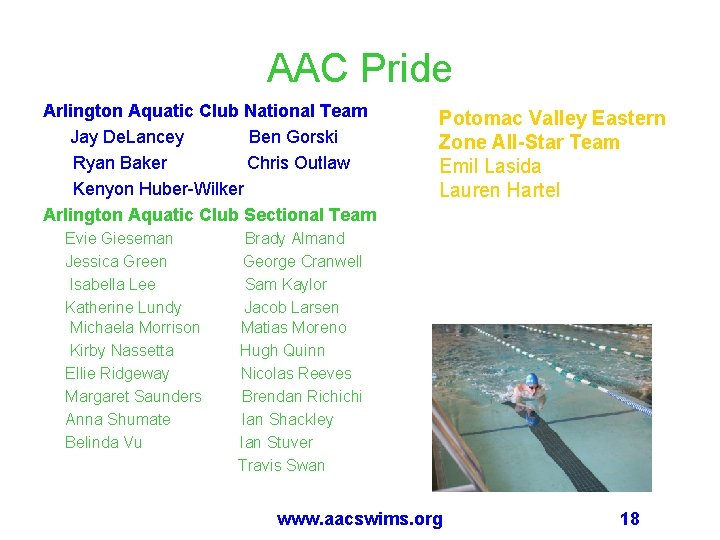 AAC Pride Arlington Aquatic Club National Team Jay De. Lancey Ben Gorski Ryan Baker