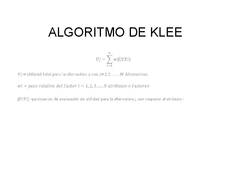 ALGORITMO DE KLEE 