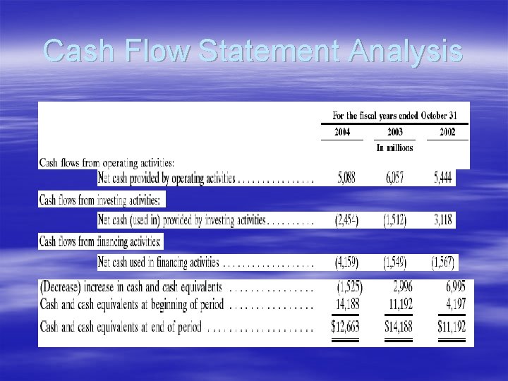 Cash Flow Statement Analysis 