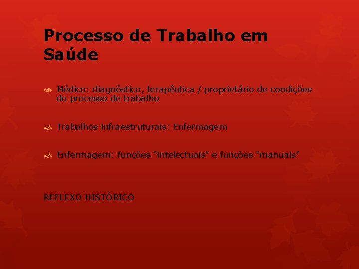 Processo de Trabalho em Saúde Médico: diagnóstico, terapêutica / proprietário de condições do processo