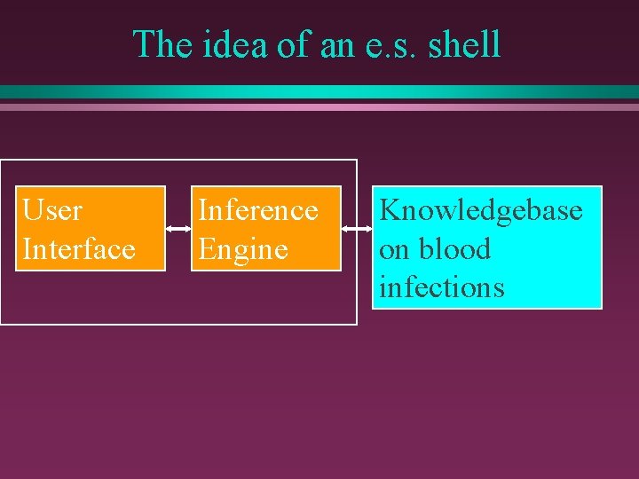 The idea of an e. s. shell User Interface Inference Engine Knowledgebase on blood