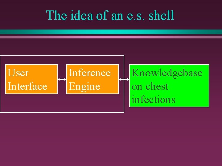 The idea of an e. s. shell User Interface Inference Engine Knowledgebase on chest