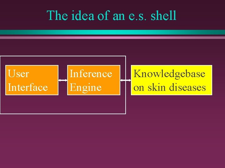 The idea of an e. s. shell User Interface Inference Engine Knowledgebase on skin