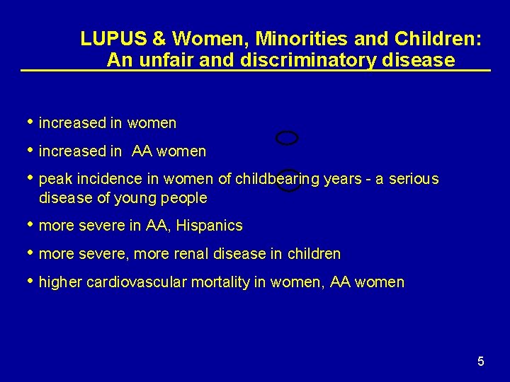 LUPUS & Women, Minorities and Children: An unfair and discriminatory disease • increased in