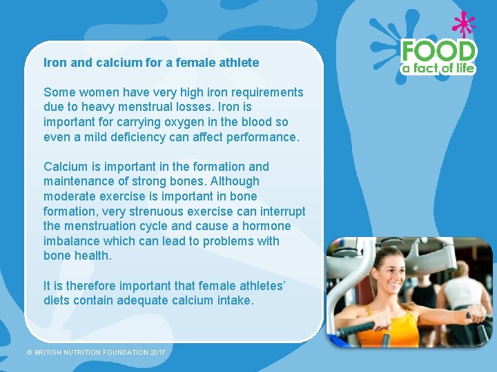 Iron and calcium for a female athlete Some women have very high iron requirements