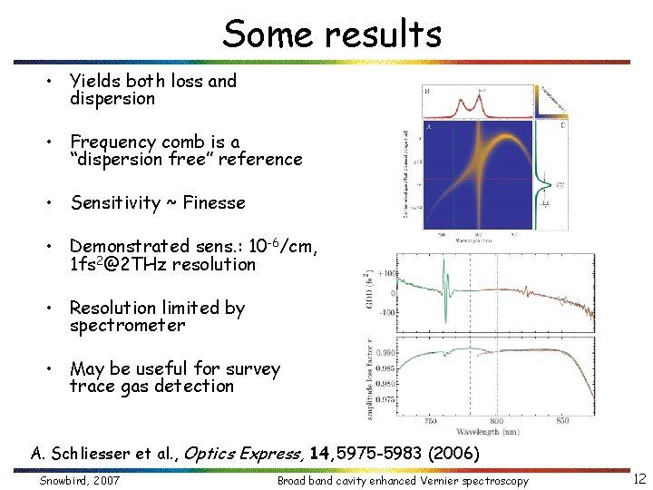 Some results • Yields both loss and dispersion • Frequency comb is a “dispersion