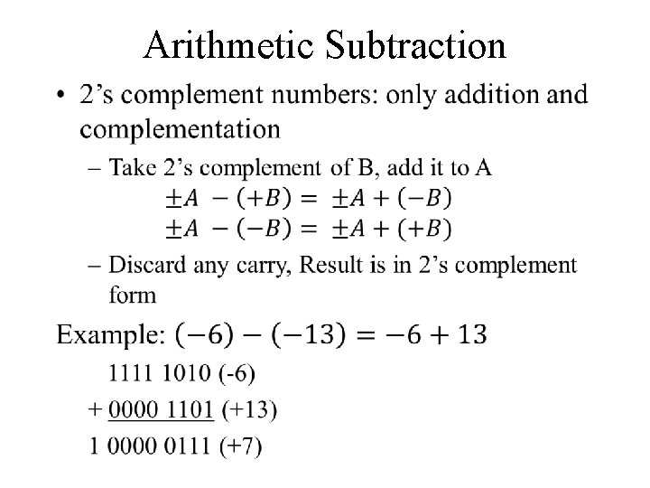 Arithmetic Subtraction • 