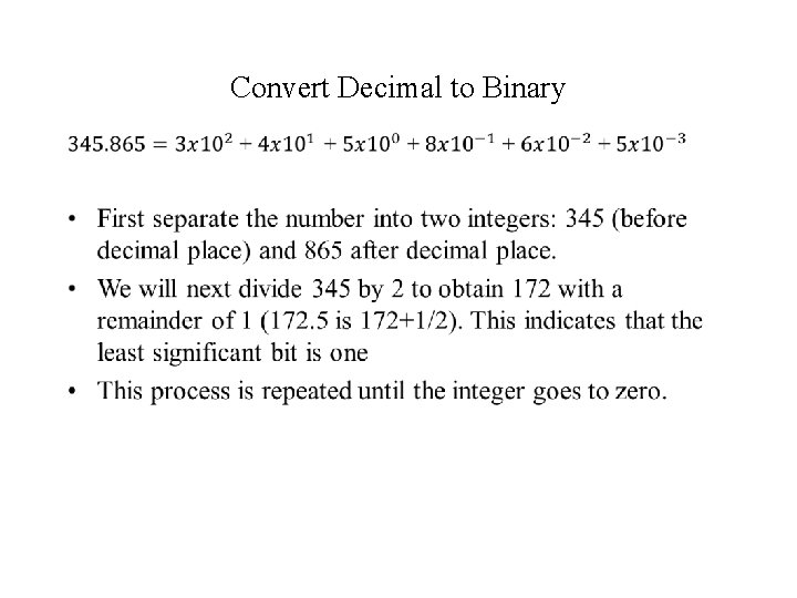 Convert Decimal to Binary • 