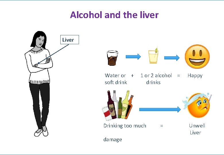 Alcohol and the liver Liver Water or + soft drink 1 or 2 alcohol