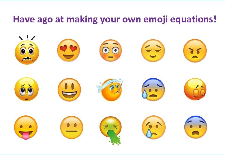 Have ago at making your own emoji equations! 