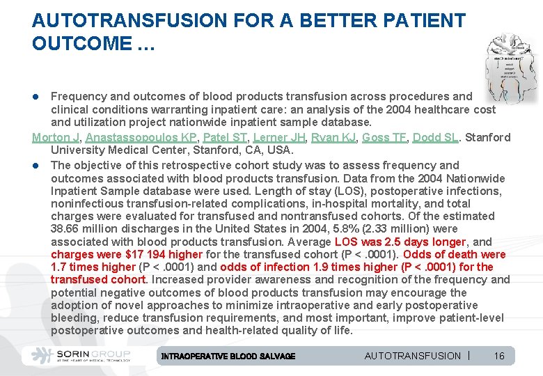AUTOTRANSFUSION FOR A BETTER PATIENT OUTCOME … Frequency and outcomes of blood products transfusion