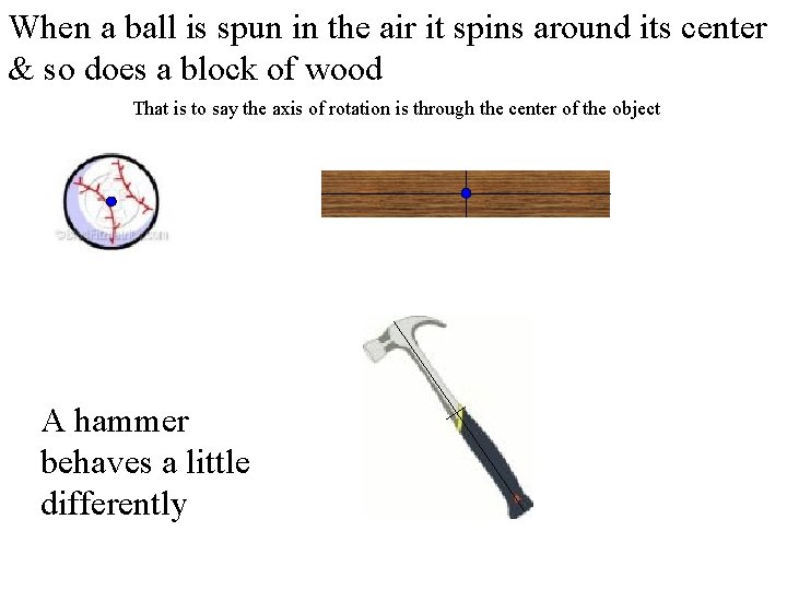 When a ball is spun in the air it spins around its center &