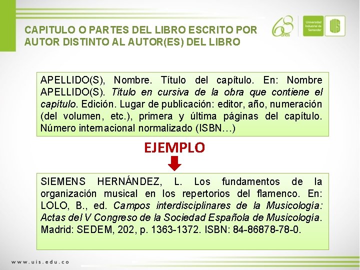 CAPITULO O PARTES DEL LIBRO ESCRITO POR AUTOR DISTINTO AL AUTOR(ES) DEL LIBRO APELLIDO(S),