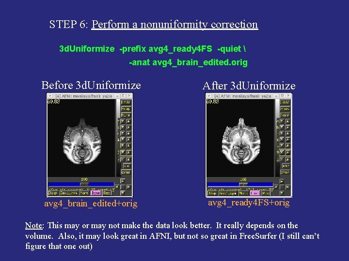 STEP 6: Perform a nonuniformity correction 3 d. Uniformize -prefix avg 4_ready 4 FS