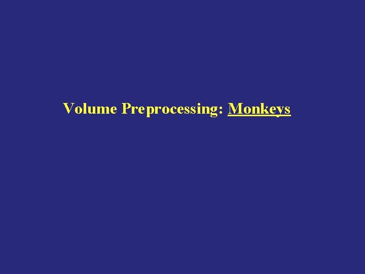 Volume Preprocessing: Monkeys 