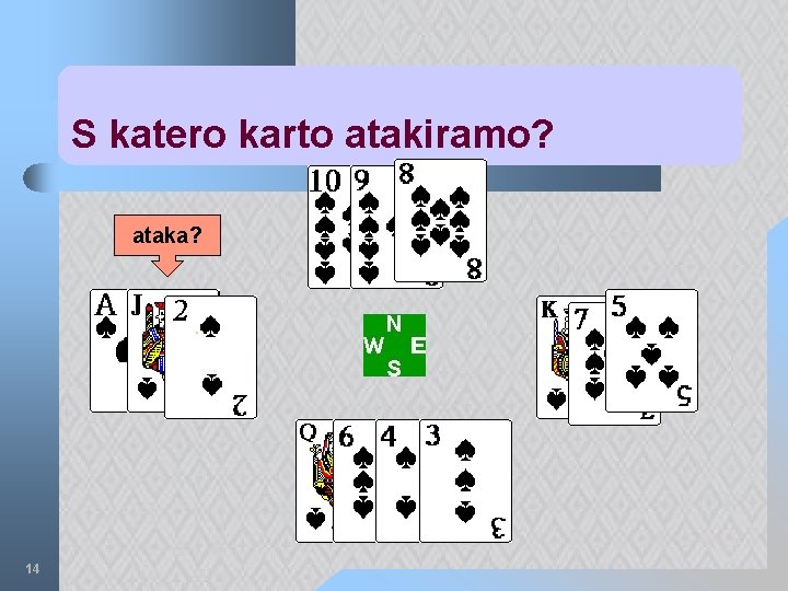 S katero karto atakiramo? ataka? 14 