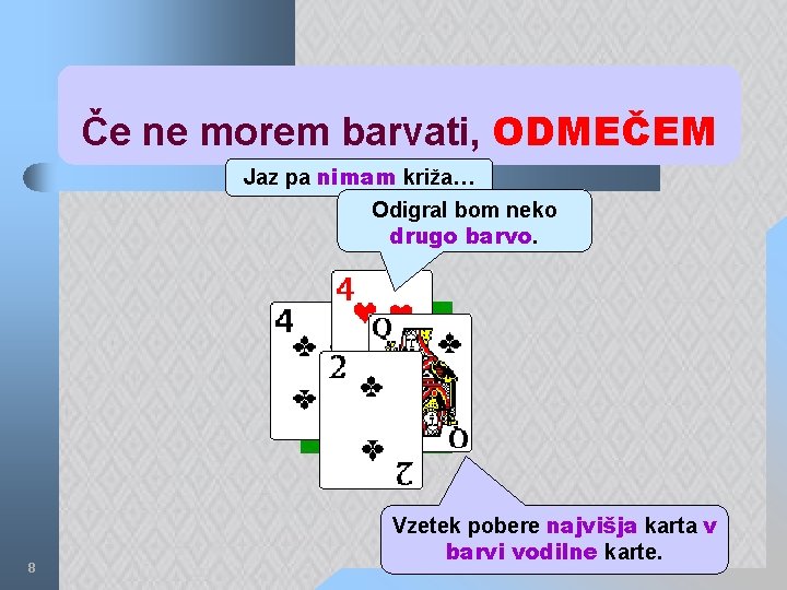 Če ne morem barvati, ODMEČEM Jaz pa nimam križa… Odigral bom neko drugo barvo.