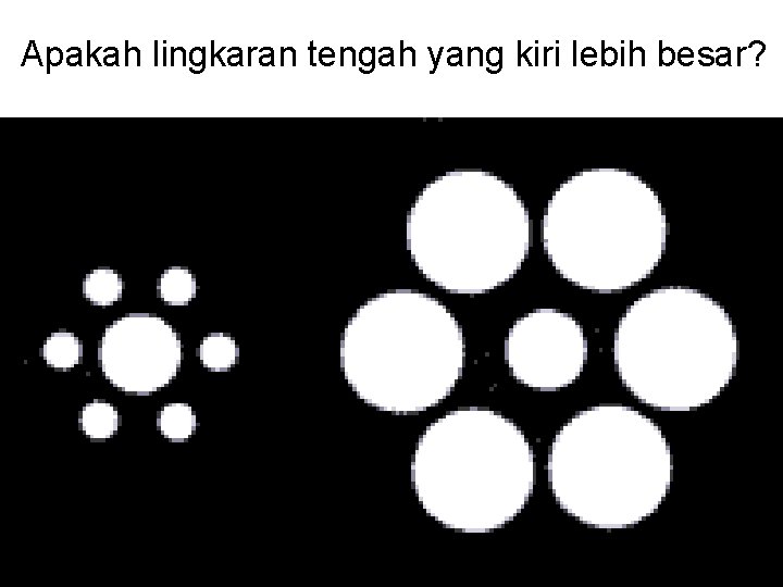 Apakah lingkaran tengah yang kiri lebih besar? 