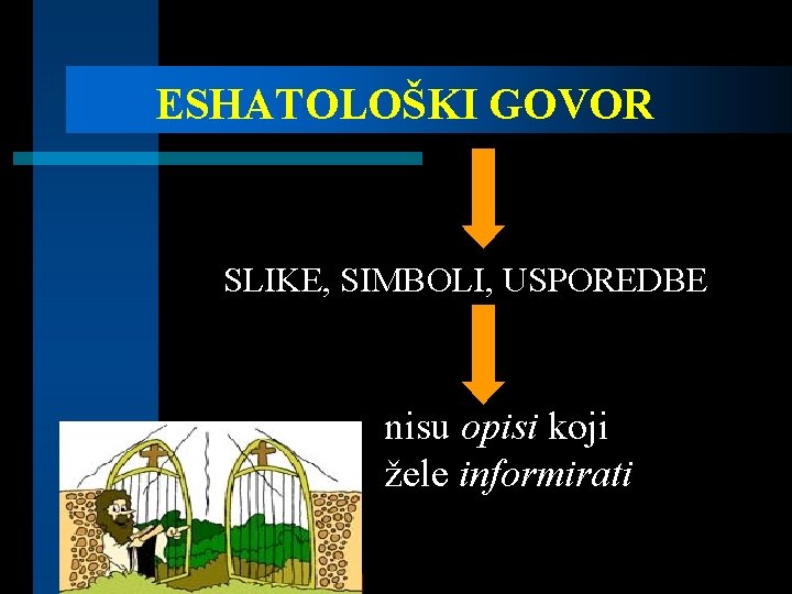 ESHATOLOŠKI GOVOR SLIKE, SIMBOLI, USPOREDBE nisu opisi koji žele informirati 