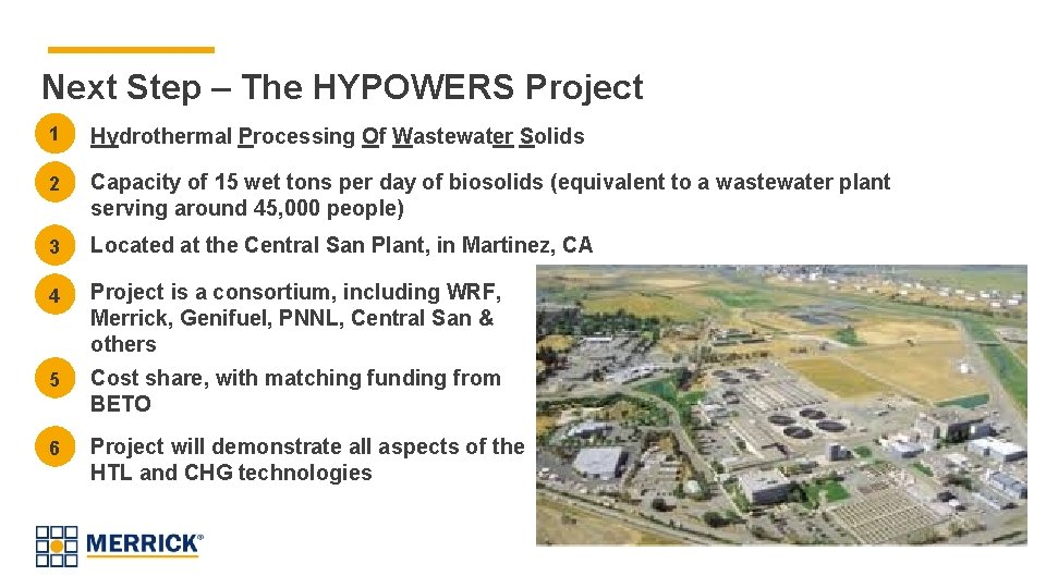 Next Step – The HYPOWERS Project 1 Hydrothermal Processing Of Wastewater Solids 2 Capacity