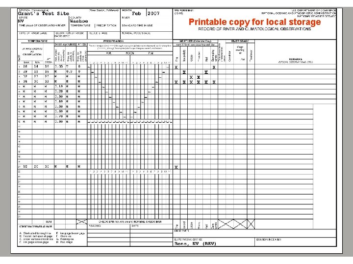 Printable copy for local storage 