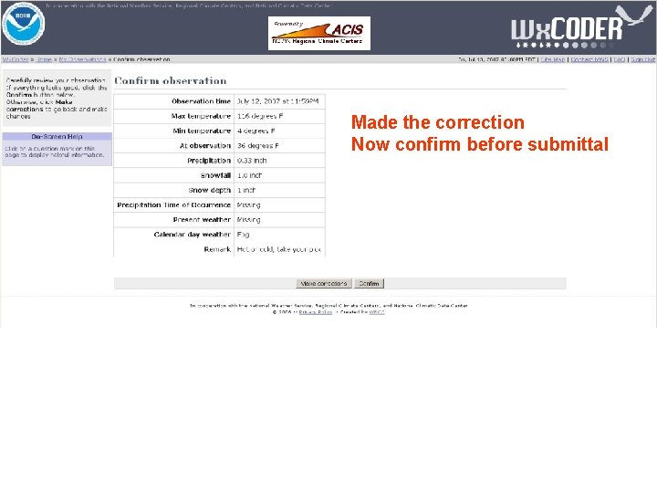 Made the correction Now confirm before submittal 