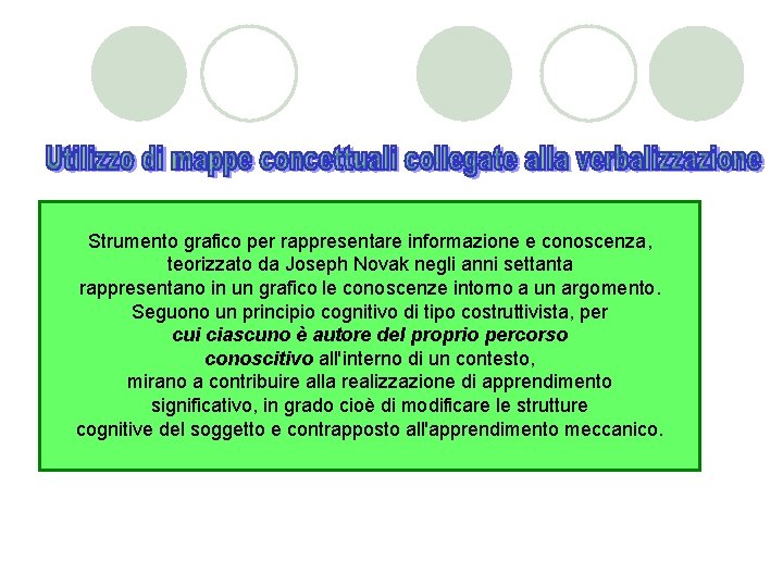 Strumento grafico per rappresentare informazione e conoscenza, teorizzato da Joseph Novak negli anni settanta