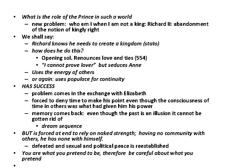  • • • What is the role of the Prince in such a