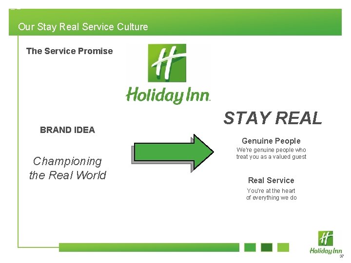Our Stay Real Service Culture The Service Promise BRAND IDEA STAY REAL Genuine People