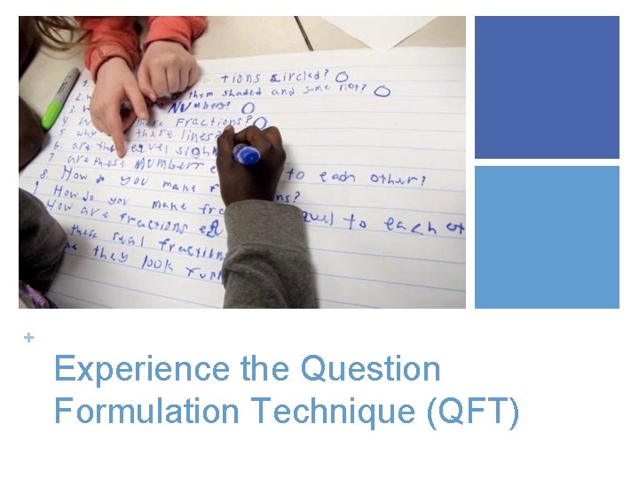 + Experience the Question Formulation Technique (QFT) 