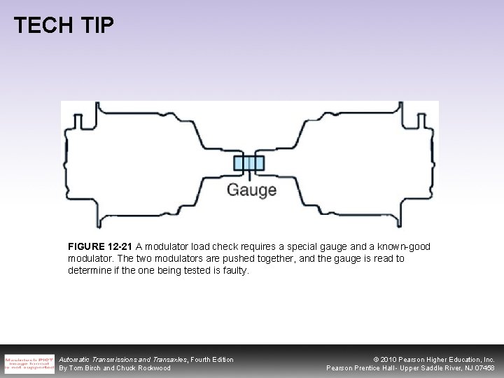 TECH TIP FIGURE 12 -21 A modulator load check requires a special gauge and
