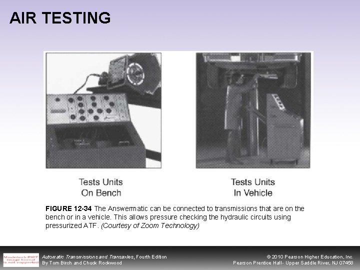 AIR TESTING FIGURE 12 -34 The Answermatic can be connected to transmissions that are